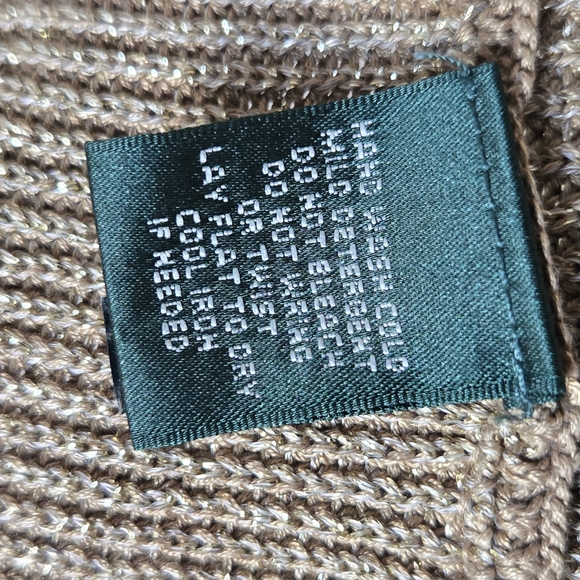 Lauren Ralph Lauren Gold Metallic Silk Shrug Cardigan Size Small #114 - Picture 4 of 7